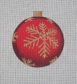 Red w/Gold Snowflake Christmas Ball
