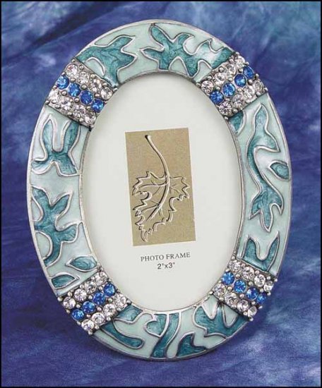 Decorative Frame - Blue Enamel Oval Frame