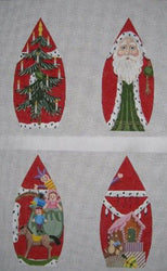 Red Four Sided Stand Up Santa