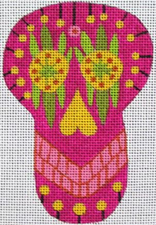 Raspberry Sugar Skull Ornament