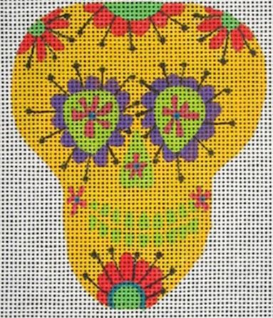 Sugar Skull 3 Yellow Ornament