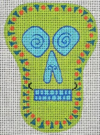 Sugar Skull 2 Green Ornament