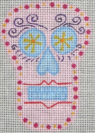 Sugar Skull 1 Pink Ornament
