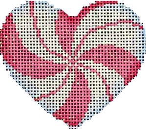 Peppermint Swirl/Pink Mini Heart  