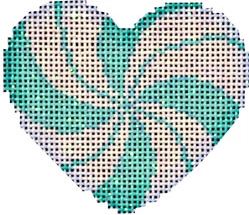 Peppermint Swirl/Aqua Mini Heart  