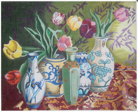 Blue Vase w/Flowers