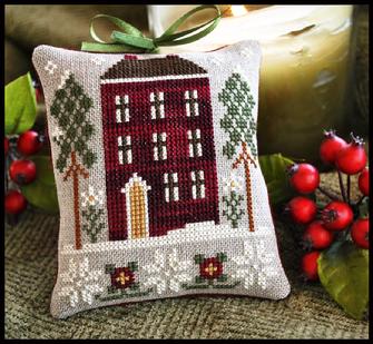 Ornament 6 - Red House in Winter