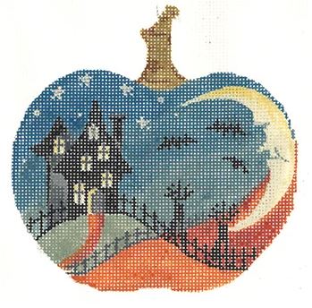 House on Hill Silhouette Pumpkin