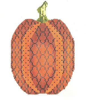 Tall Orange Trellis Pumpkin