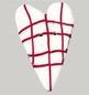 White Plaid Heart Red