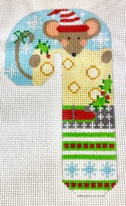 Mouse w/Cheese Candy Cane