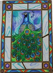 Peacock on Stained Glass