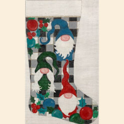Gnomes on Checks Christmas Stocking
