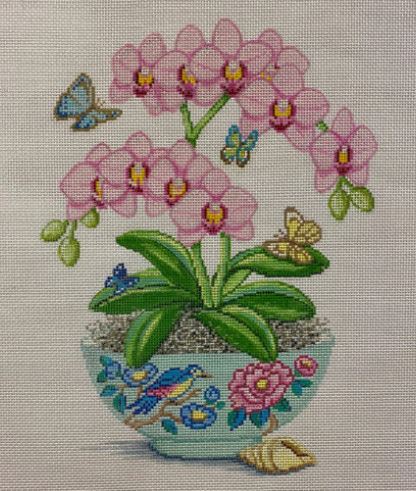 Pink Orchids in Vase