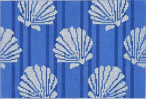 Shells/Stripes Clutch - Navy