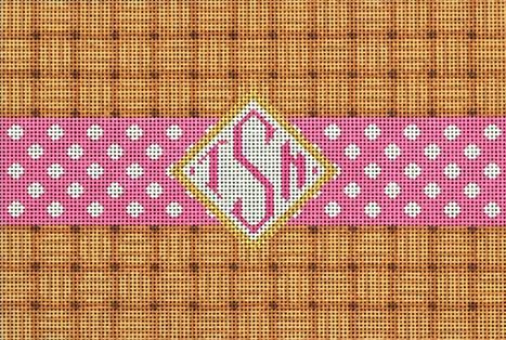 Wicker/Dot/Mono Clutch - Pink