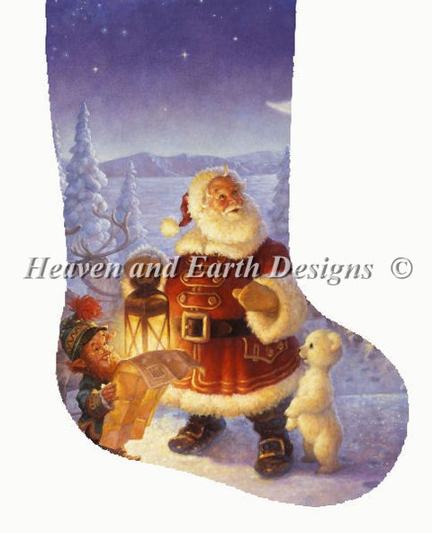Stocking Santa Claus at the North Pole