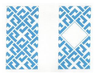 Blue Interlocking Diamonds Eyeglass Case