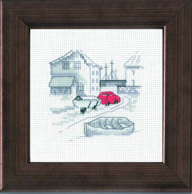 Red Car w/fishing boat
