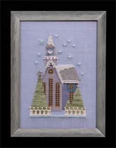 Little Snowy Lavender Church - Snow Globe Village Series