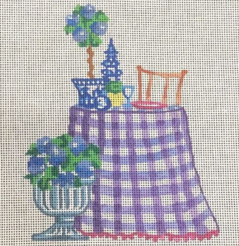 Purple/White Check Table
