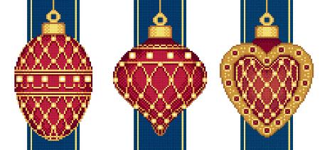 Red Faberge Christmas Ornaments Collection 1 (3 designs)