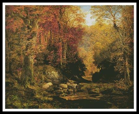 Woodland Interior with Rocky Stream  (Thomas Moran)
