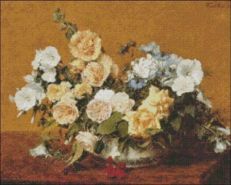 Fantin-Latour Roses and other Flowers