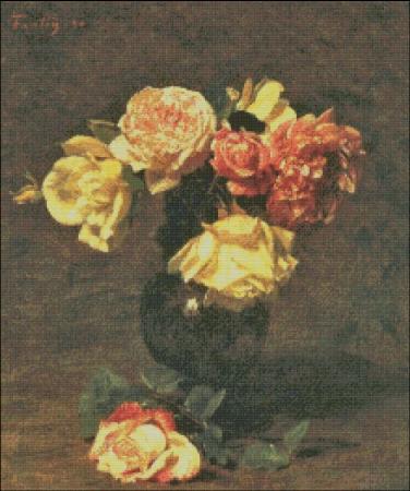 Fantin-Latour Yellow Roses
