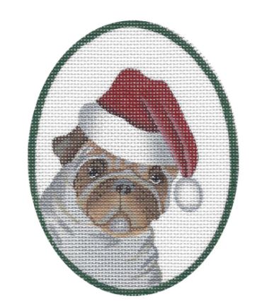 Pug w/Santa Hat