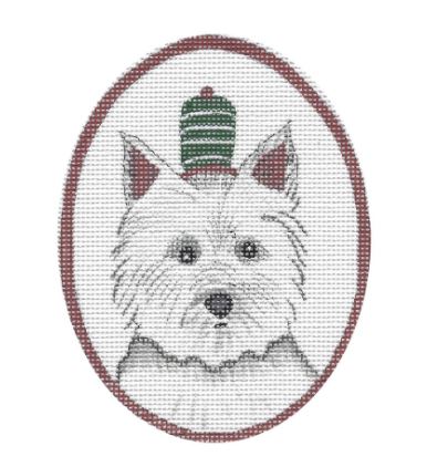 Westie w/Green/White Hat