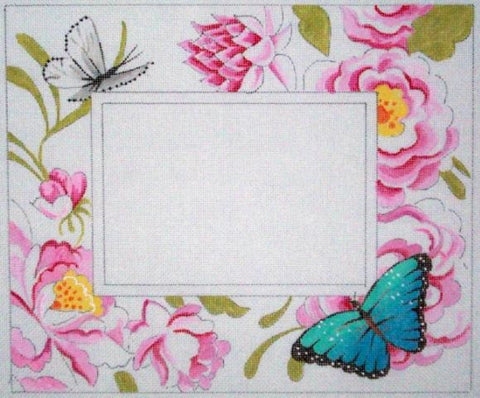 Pink Floral with Butterflies Frame