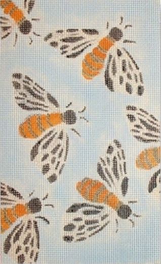 Bees - Blue Background