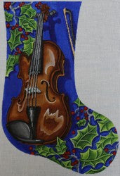 Violin Stocking w/Holly