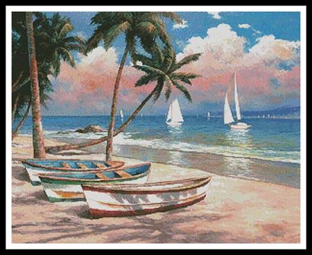 Three Boats on a Tropical Beach  (T.C. Chiu)