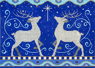 Two Reindeer - Blue