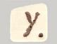 Tea-Dyed -  Letter Y Button