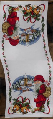 Santa Village Rectangle Table Topper