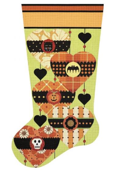Halloween Sock with Hearts
