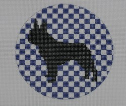 French Bulldog on Purple Check