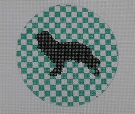 King Charles Cavalier on Teal Check