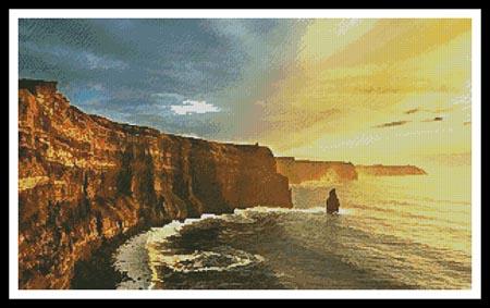 Waves Crashing On Rocky Cliffs, Ireland