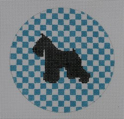 Mini Schnauzer on Caribbean Blue Check