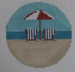 Beach Round w/Umbrella/chairs - Any town available 