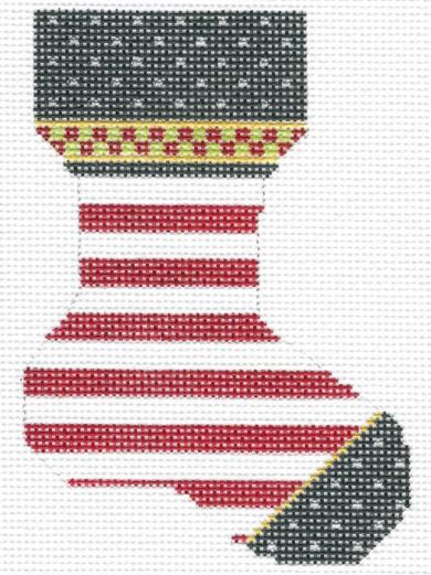 Red and White Striped Sock - 18M