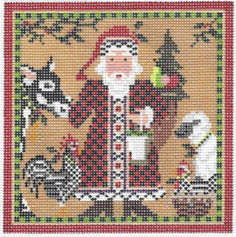 Santa and Farm Friends Square