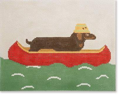 Dachshund in Canoe