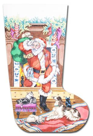 Santa w/Dogs and Cat