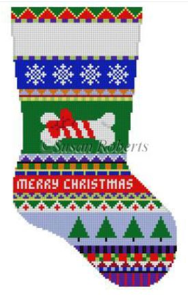 Bold Stripe Dog Bone Stocking