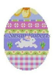 Bunny Over Plaid Egg  